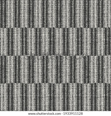 Monochrome Woven Effect Textured Broken Striped Seamless Pattern