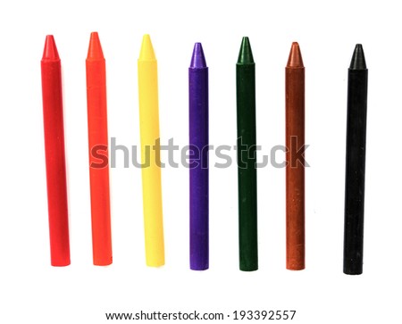 colored crayon isolated on a white background .