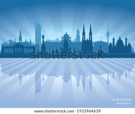 Vienna Austria city skyline vector silhouette illustration