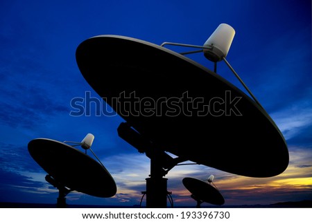 Satellite antenna in twilight