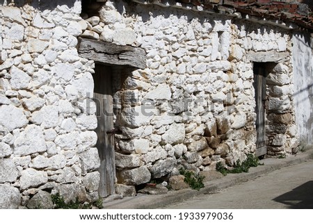 Photograph of a poor and typical country house in Castilla, Spain,