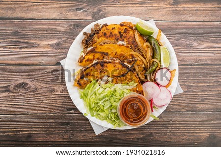 Quesabirria tacos on a white plate