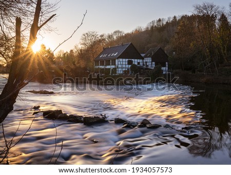 Panoramic image of the landmark Wipperkotten close to the Wupper river, Solingen, Germany Royalty-Free Stock Photo #1934057573