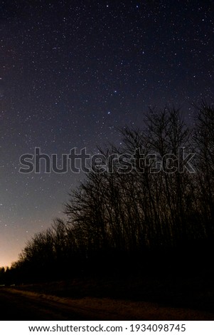 Stars at night. Long exposure photo at dark night.