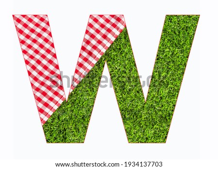 Alphabet Letter W - Picnic Tablecloth on Lawn