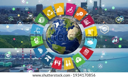 Environmental technology concept. Sustainable development goals. SDGs. Royalty-Free Stock Photo #1934170856