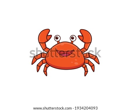 cute crab cartoon vector icon illustration, mascot logo, cartoon animal style Royalty-Free Stock Photo #1934204093
