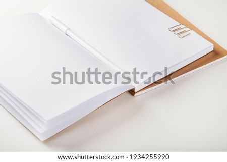 home office desk workspace with notebooks and pen. Flat lay, top view, business, work, mockup concept. copy space.