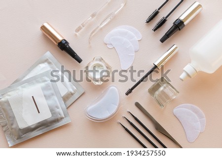 Means and tools for the care and dyeing of eyebrows