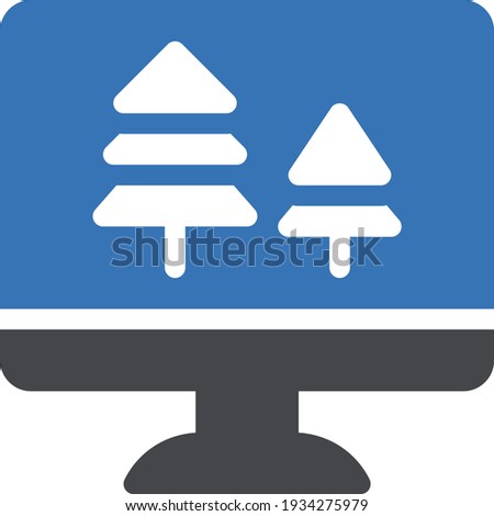 screen vector glyph colour  icon