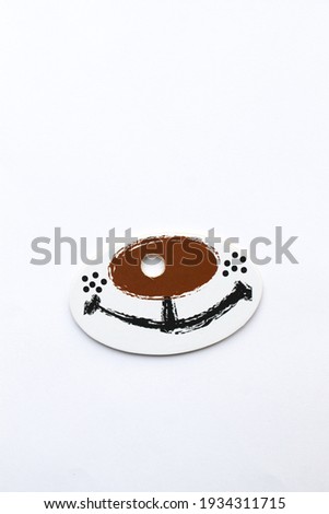 Part of the muzzle on a white background. Isolated. Scenery 