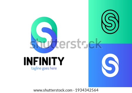 Infinity Letter S Logo Design Template. Vector logo design for business. S letter sign Royalty-Free Stock Photo #1934342564