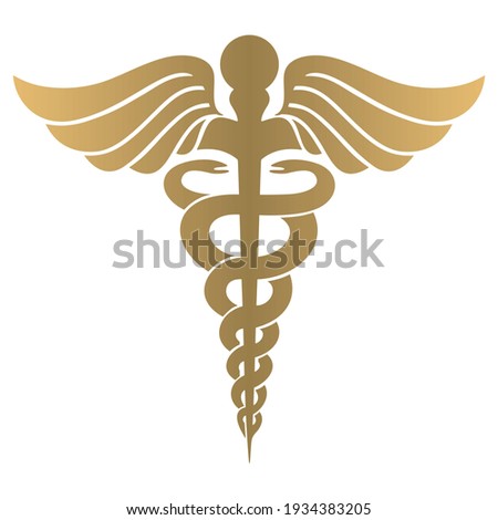 Caduceus Symbol Icon. Medicine Symbol Icon Vector Illustration. Medical Healthcare Sign Isolated On White Background
