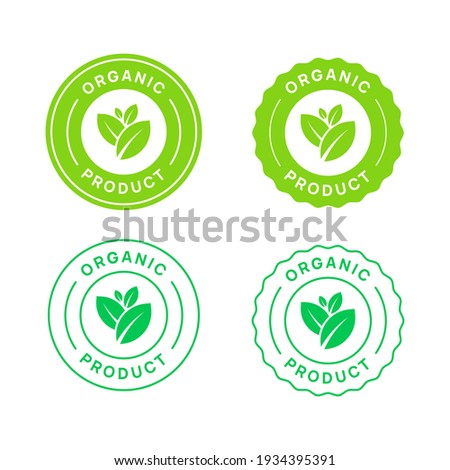 Organic Product Vector Icon Circle Sign. Healthy Food Badge. Natural Product Emblem. Royalty-Free Stock Photo #1934395391