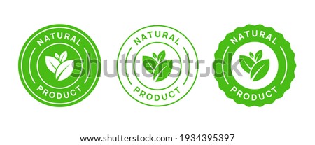 Natural Product Vector Icon Circle Sign. Healthy Food Emblem. Organic food Badge. Royalty-Free Stock Photo #1934395397