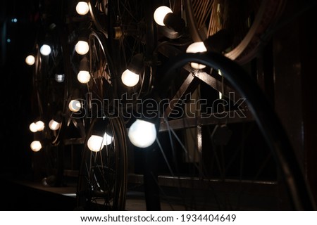 glowing light bulbs on the street   