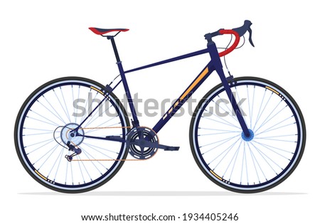 Sport bike. Active way of life. Bicycle for a quick ride. Vector illustration on a white background