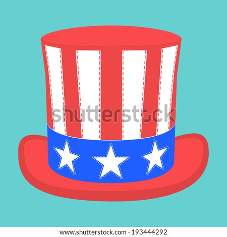4 of July celebration hat icon. Hat for independence day. Uncle Sam hat.