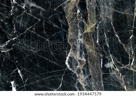 Natural Black Marble with Golden Veins Stone texture and background