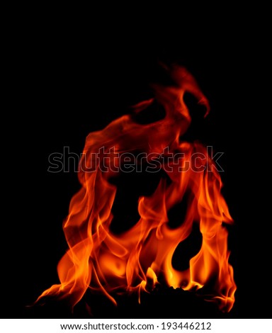 high resolution flame on a black background