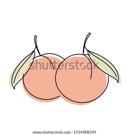 Peach vector. Peach heart vector. Peach on white background. Peach logo design.