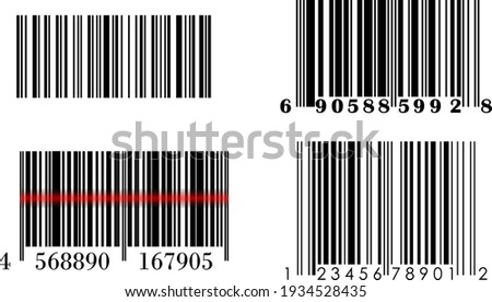 Several vector barcodes for various products.