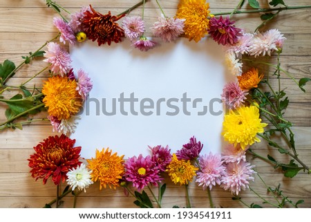 Easter or string concept in Vintage Style. Flowers with empty paper sheet with text space