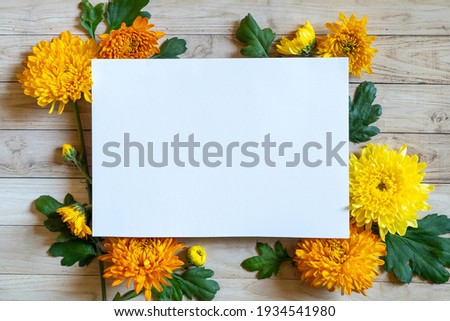 Easter or string concept in Vintage Style. Flowers with empty paper sheet with text space