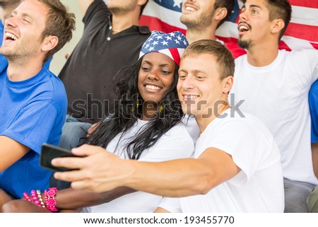 American Supporters taking Selfie at Stadium