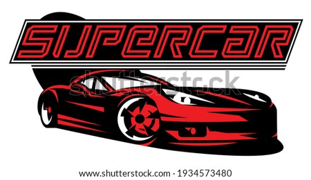 Supercar. Vector color illustration. Editable template for business cards.