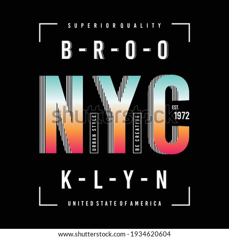 New york city brooklyn typography t shirt graphic vector