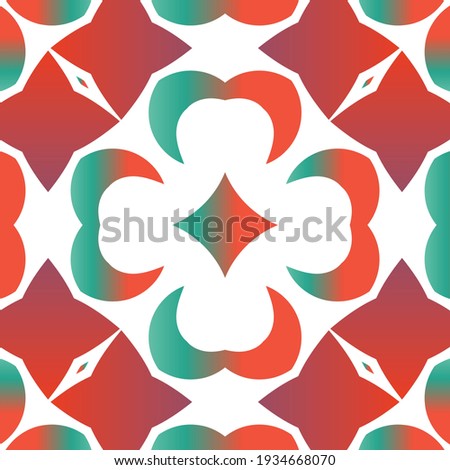 Antique mexican talavera ceramic. Vector seamless pattern watercolor. Kitchen design. Red floral and abstract decor for scrapbooking, smartphone cases, T-shirts, bags or linens.