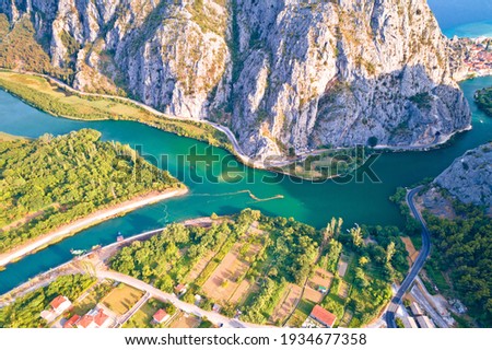Cetina river canyon near Omis aerial view, Dalmatia region of Croatia
 Royalty-Free Stock Photo #1934677358