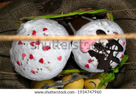 Easter cakes lying in a basket