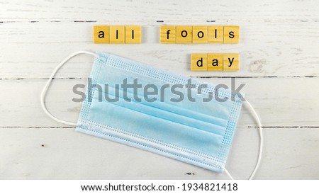 All Fool s Day.words from wooden cubes with letters