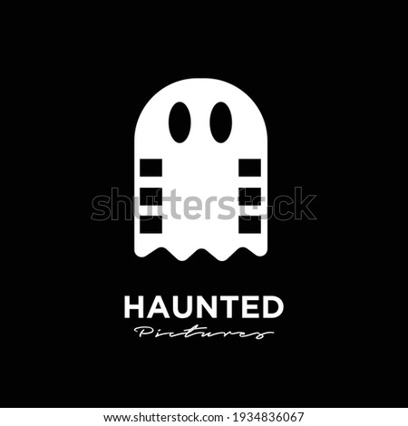 Haunted Studio Movie Video Cinema Cinematography Film Production logo design vector icon illustration Isolated White Background