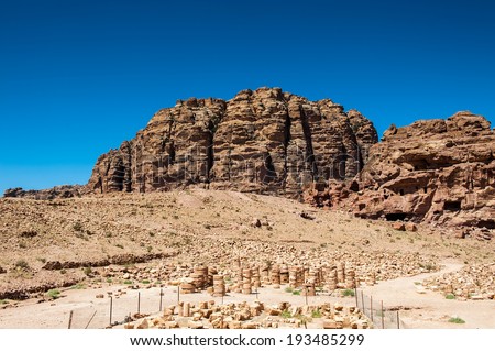 Rock in Petra (Rose City), Jordan. The city of Petra was lost for over 1000 years. Now one of the Seven Wonders of the Word
