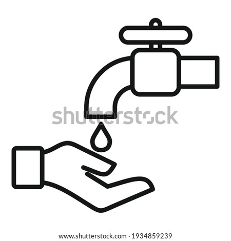 Wash hands icon. Outline wash hands vector icon for web design isolated on white background