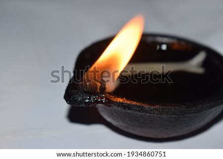 Closeup view of lamps fire flame 