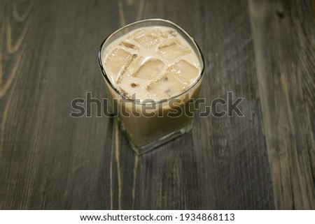 A glass of horchata water Mexican drink.