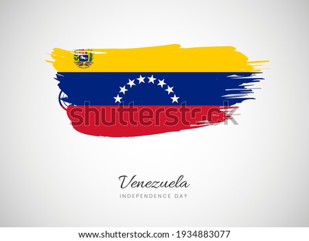 Classic brush flag illustration for Happy independence day of Venezuela background Royalty-Free Stock Photo #1934883077
