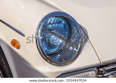 Headlight of the old car photo