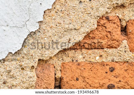 old brick wall with cracked