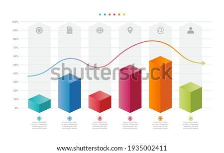 Bar Chart Graph Diagram Statistical Business Infographic Element Template 