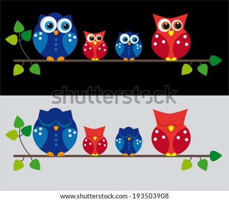 Cute vector collection of owls
