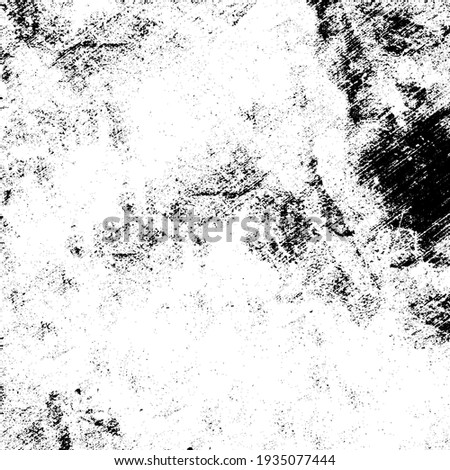 Black and white grunge texture. Vector abstract monochrome background. Old worn surface covered with dirt, scratches, cracks