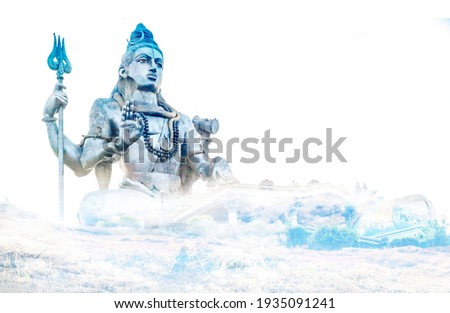 Lord Shiva at Murdeshwar Temple, Karnataka, India. Second-tallest Lord Shiva Statue. Holy places of the Hindus. Shiv Royalty-Free Stock Photo #1935091241