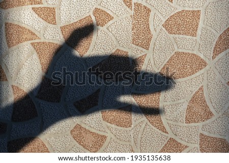 Child Makes Hand Shadows On the Wall In The Form Of Dog