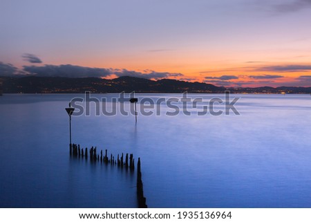 Sunset view of the Lake Constance 