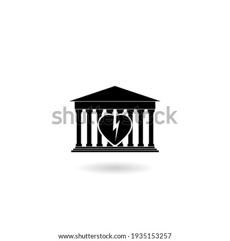 Divorce courthouse icon with shadow